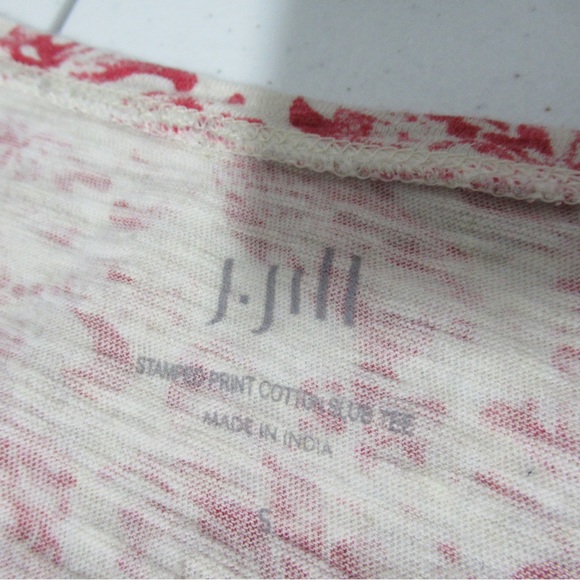 J. Jill Tops 45 J Jill Stamped Print Cotton Slub Tee Size Small